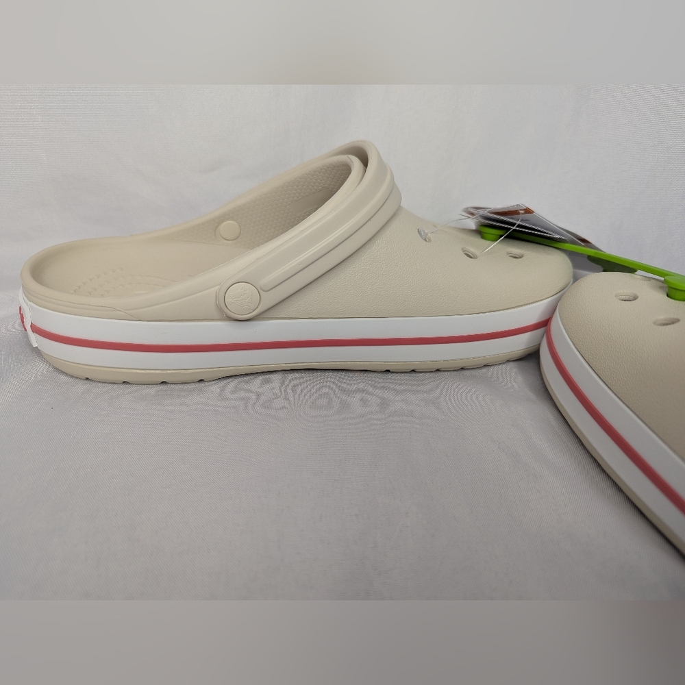 NWT Crocs Stucco / Melon Unisex Crocband Clog Sandals Size M7 / W9 - Picture 6 of 10